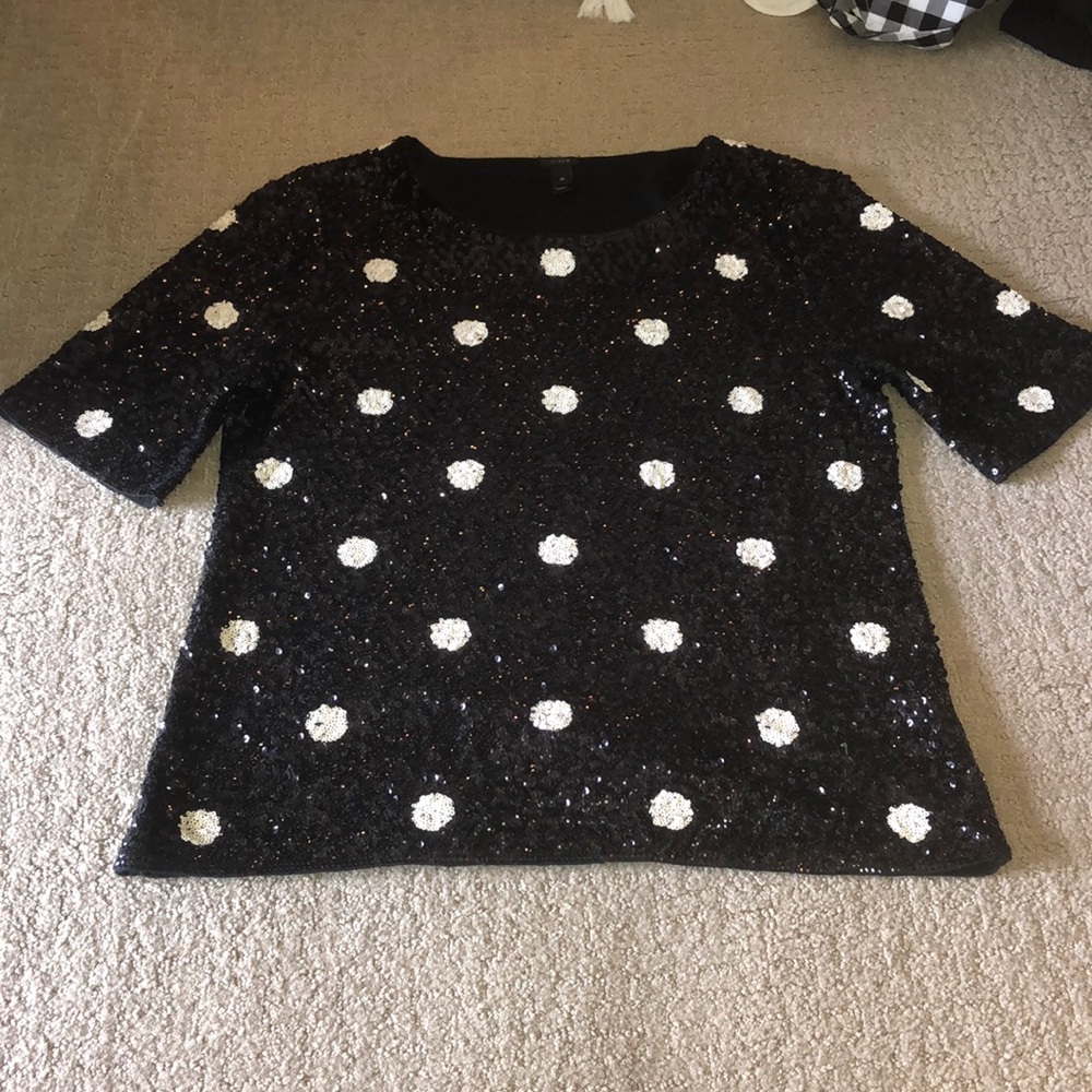 J.Crew Sequin Polka Dot Shirt